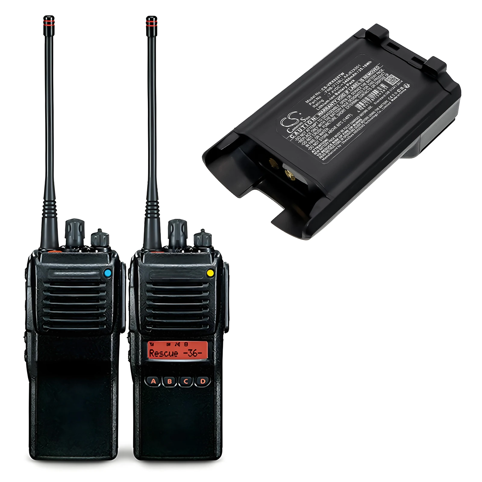 بطارية راديو اتجاهين لفيرتكس: VX-820، VX-870، VX-920، VX-970، VX-821، VX-824، VX-829، VX-921، VX-924، VX-929، VX-P820، VX-P920، AJ62X001