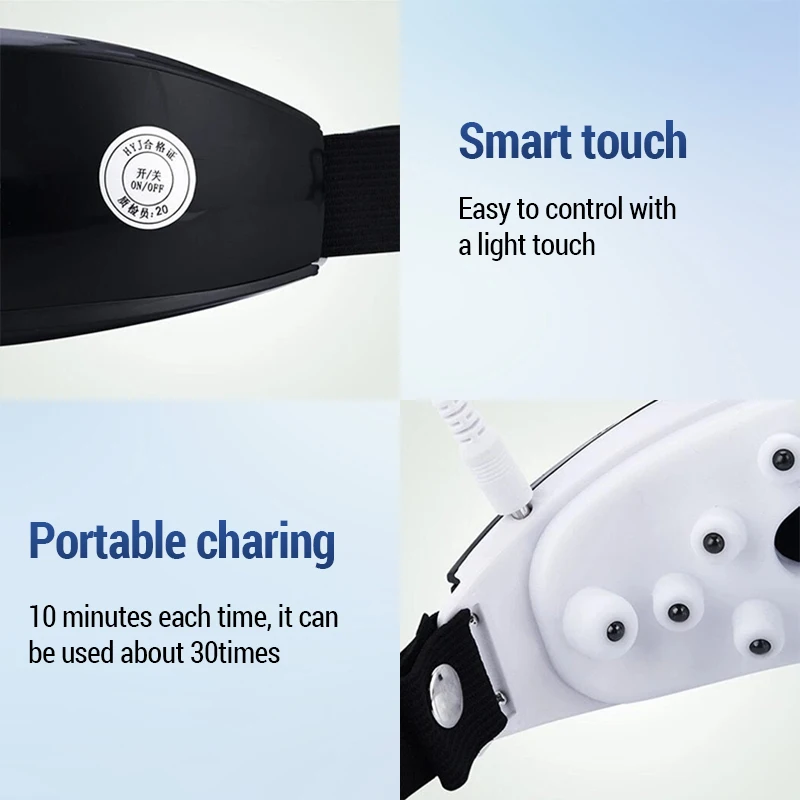 9-modi Oogmassageapparaat Vibrator Smart Eye Massage Instrument Verwijdering Verlicht donkere kringen Vermoeidheid Oogbolmassage Gezondheidszorg Cadeau