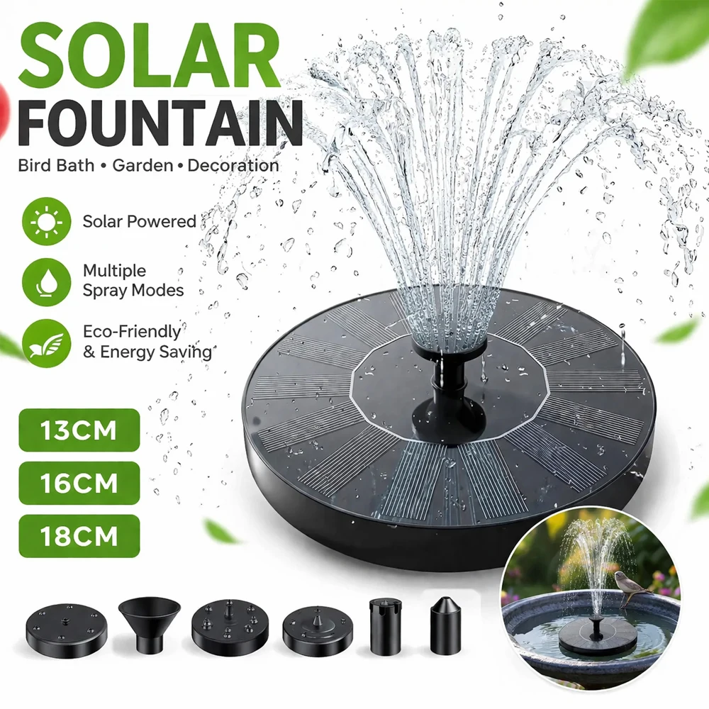 Fuentes Solares para Exteriores, Bombas de Agua para Estanques de Jardín, Piscinas, Peceras y Acuarios, Bebederos para Pájaros