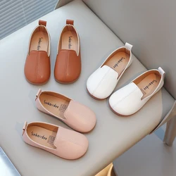 Girl's Loafers Casual Autumn Solid Color Daily Slip-on Kids Flat Shoes Shallow Flexiable Trendy  Comfy Children Shoe 21-34