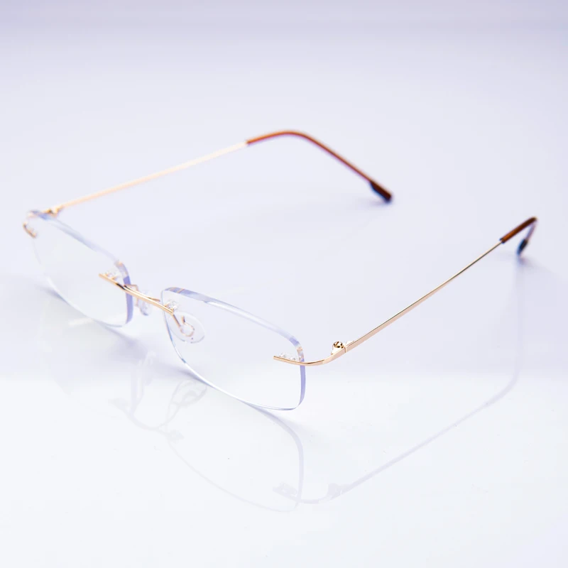Männer Lesebrille Randlose Cut Presbyopie Brille Anti Blau Licht Schmale Quadratische Brillen Rezept Rahmen – Detail 7