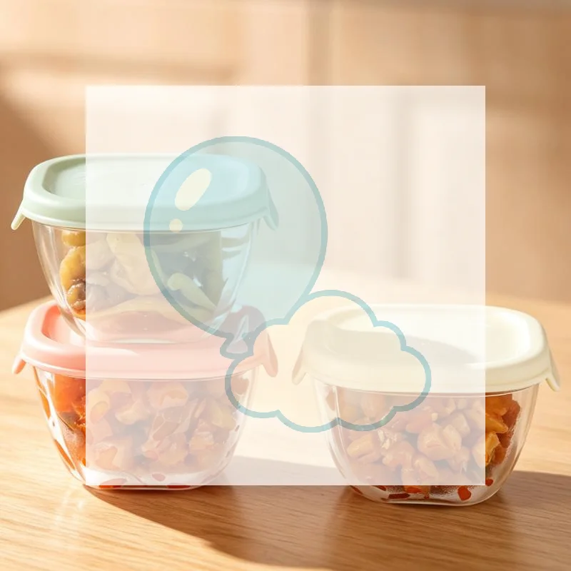 1PCS Small Glass Bowl With Lid Clear Glass Container Stackable For Desserts Puddings Sauces Dips Nuts Oats Candy Sweets