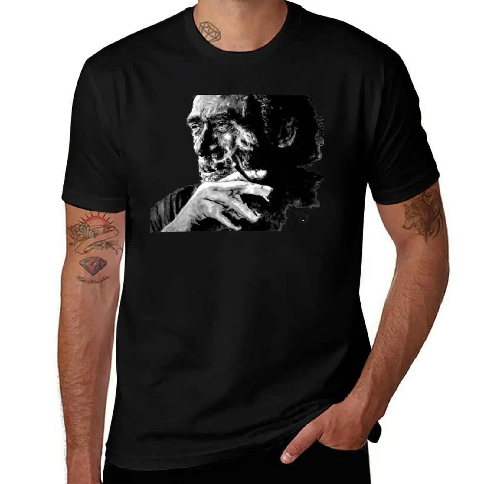Charles Bukowski T-Shirt Fashion Graphic Tee for Men T-Shirt