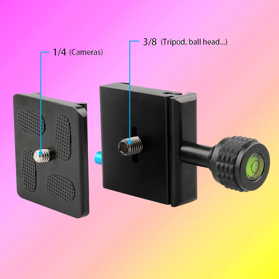 Piastra a sgancio rapido per testa treppiede in lega di alluminio per accessori monopiede per fotocamera Canon Nikon Sony Pentax Panasonic Fujifilm