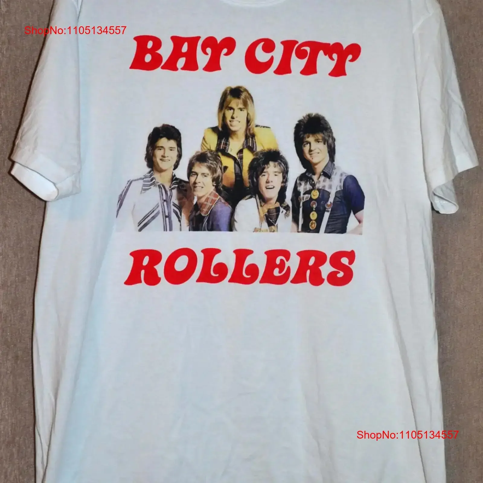

The Bay City Rollers Rock Band T Shirt White S 5XL 1N0038 vintage Washed homme Unisex graphic Versatile Stretched Breathable