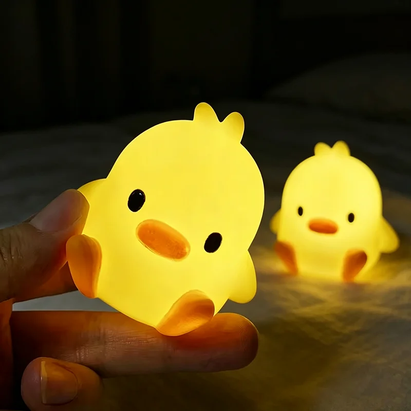 Cute Duck Night Light LED Bedside Lamp Soft Light Sleeping Lamp Decorative Lighting for Living Room Desk Battery Operated