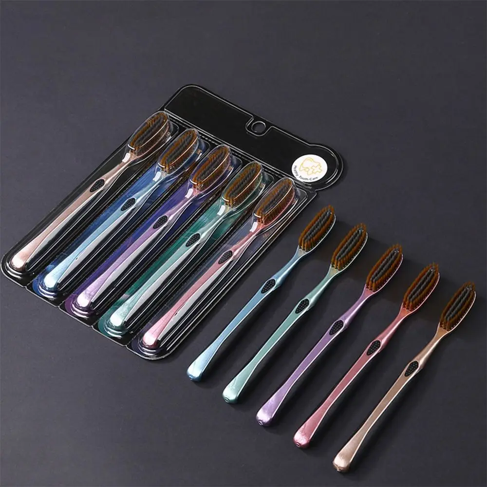 

5PCS Coating Cleaning Huge Head Toothbrush Whitening Teeth Oral Care Manual Toothbrush Remove Stains Coffee Stains
