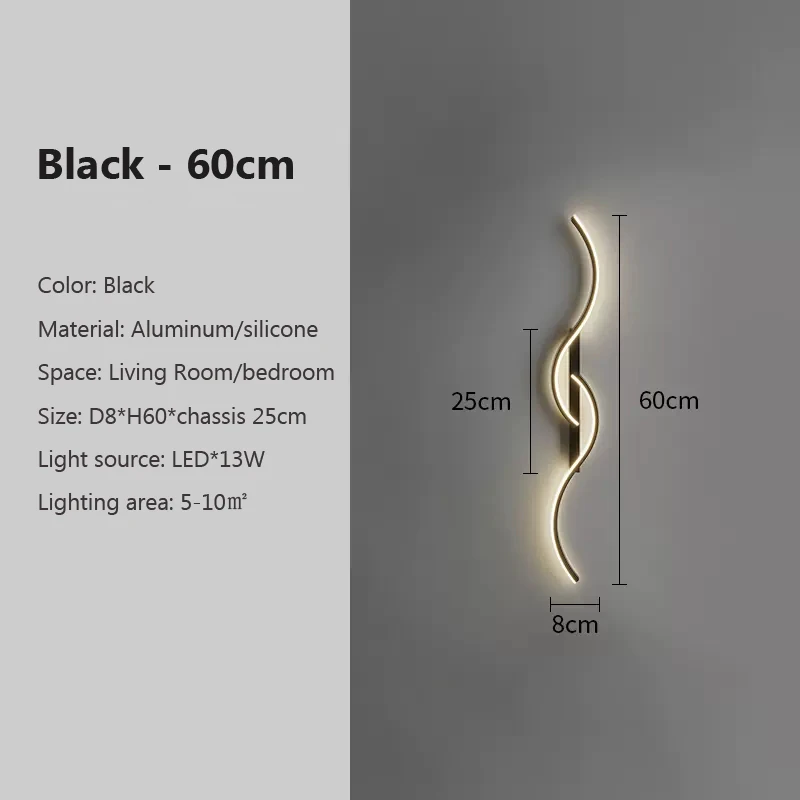 Moderne LED-wandlamp Minimalistisch led-licht Slaapkamer Nachtkastje Lange strip Wandkandelaars Woonkamer Bank Thuis Binnenverlichting