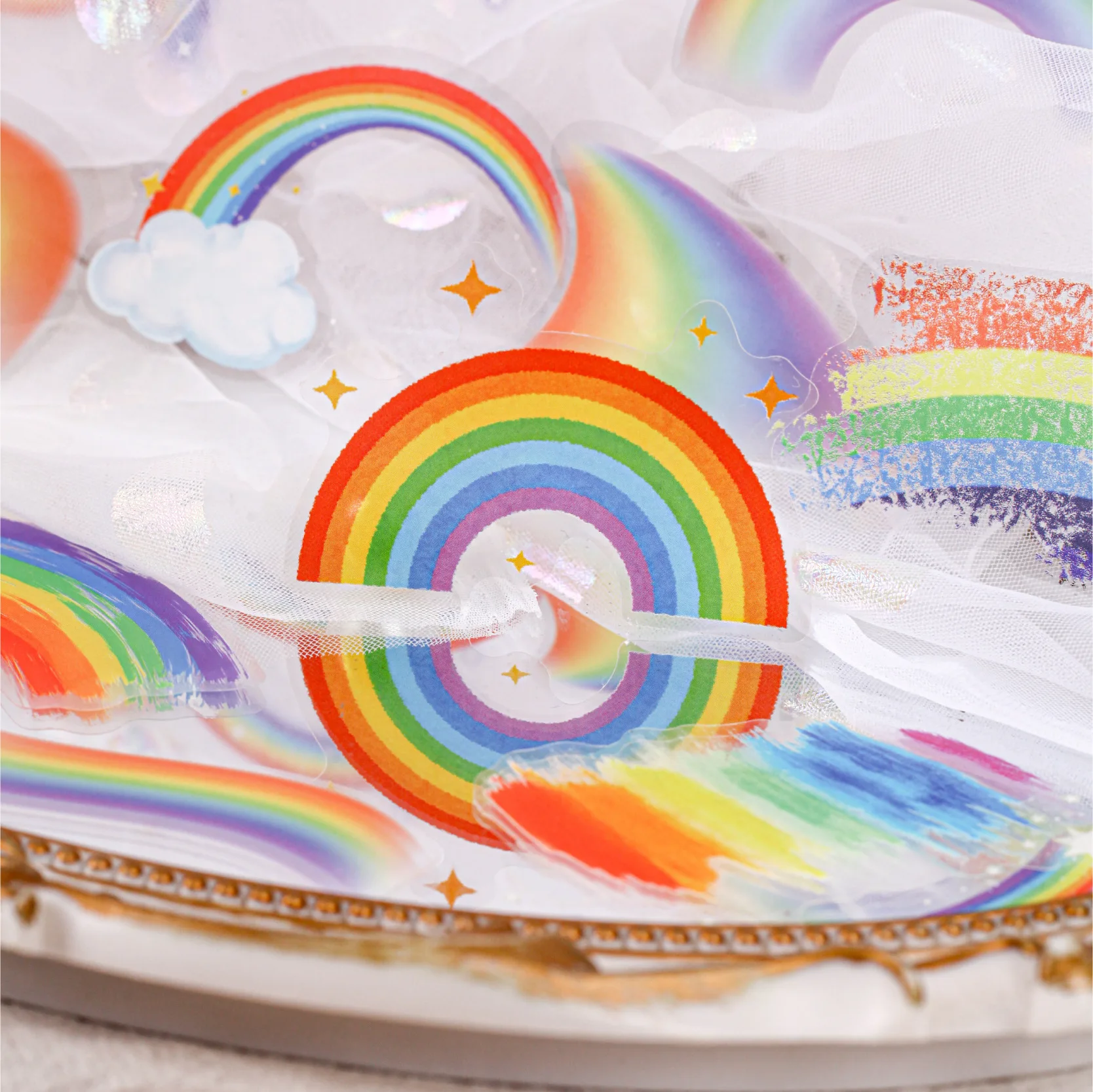 16pcs/1lot Kawaii Stationery Stickers rainbow Collection Diary Decorative  Scrapbooking Craft