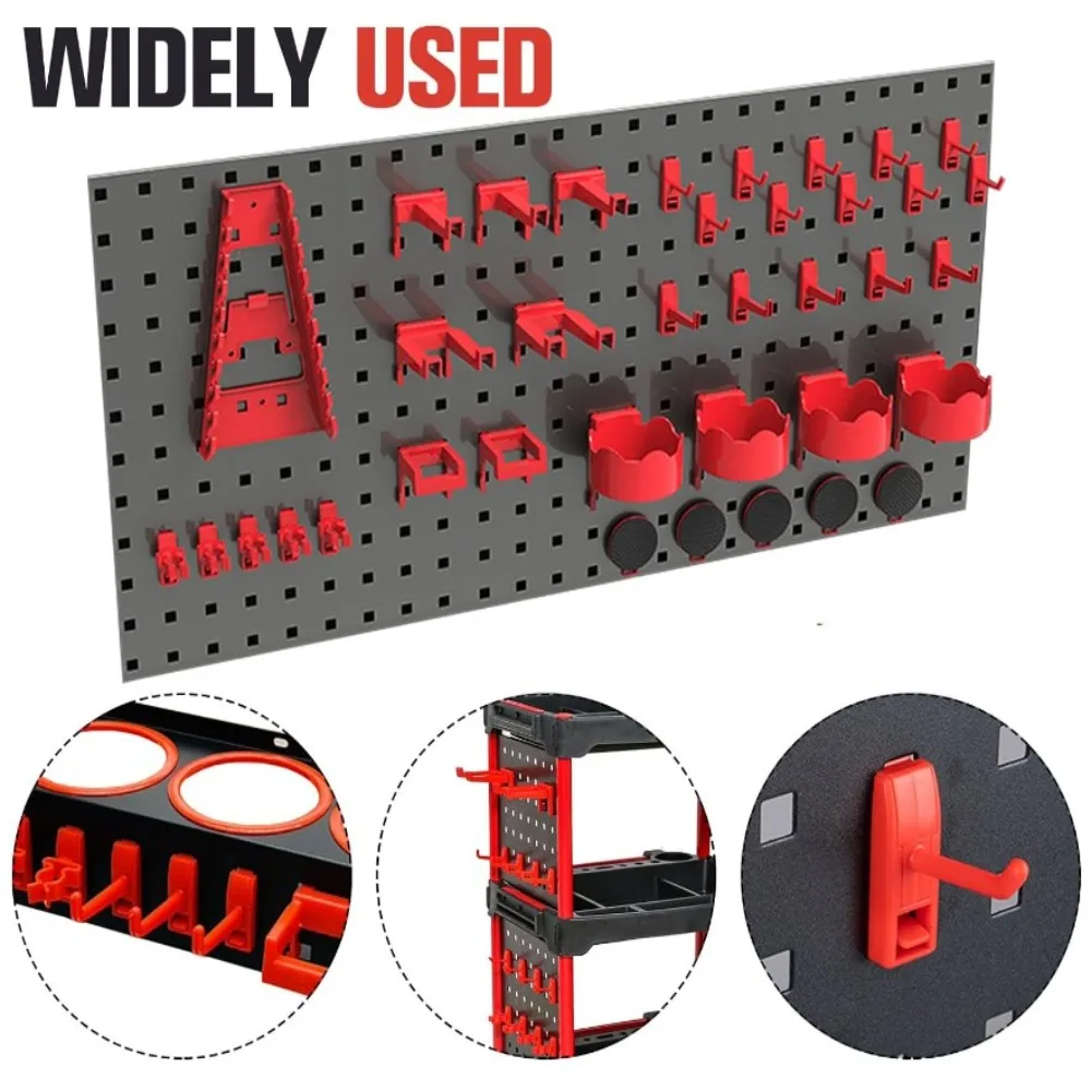 5PCS ABS Garage Pegboard Hook Small Red Pegboard Hooks Tool Organizer Wedding Decoration Spray Bottle Hooks for Wall Mount Tool