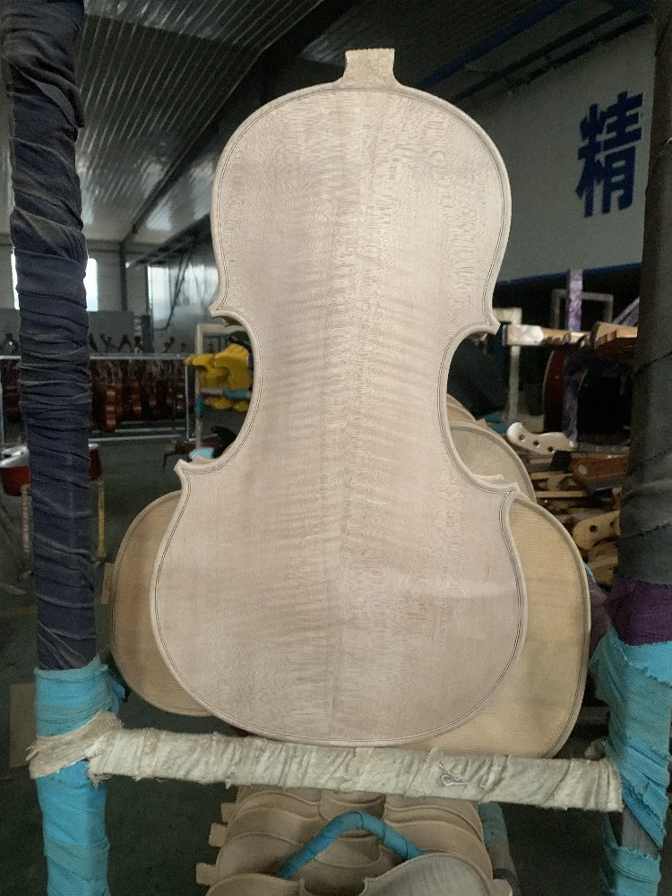 Violin 16.5 inches, viola 4/4 body European flame maple back spruce top, viola accessories.