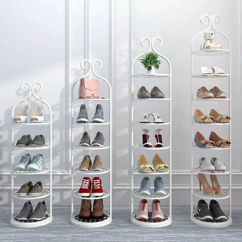 Minimalist Iron Shoe Rack Household Economy Door Storage Artifact Indoor Multi-layer Dust-proof Shoe Cabinet Dormitory Furniture