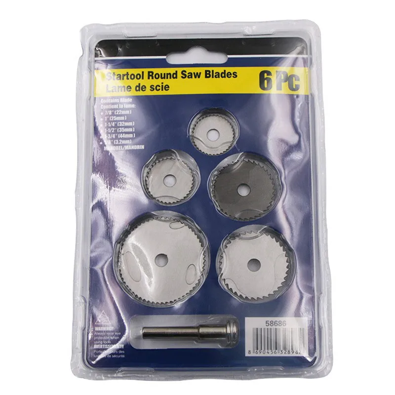 6Pcs HSS Kreissäge Klinge Dreh Werkzeug Für Metall Cutter Power Tool Set Holz Trennscheiben Bohrer Dorn Cutoff
