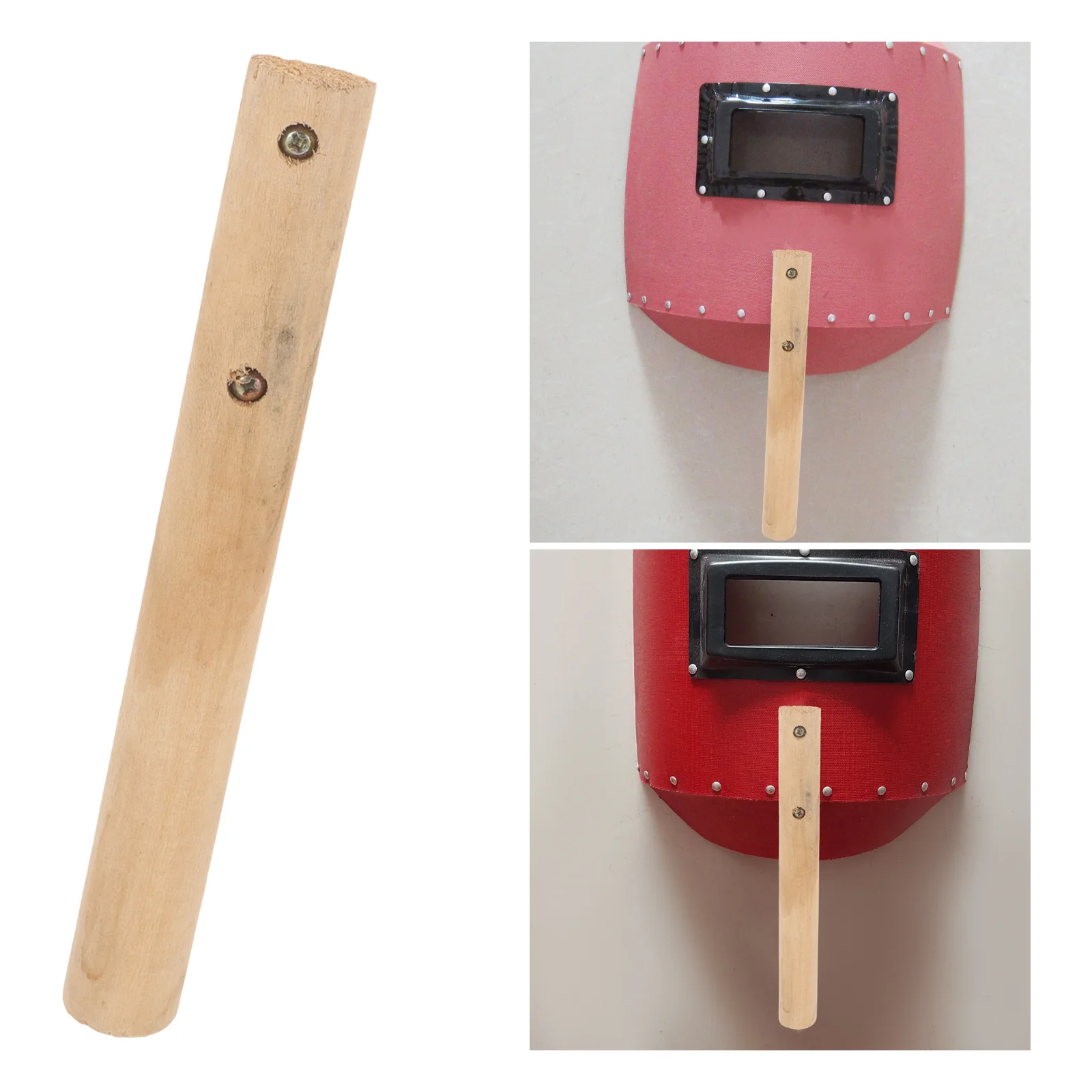 Welding Mask Wooden Handle Replacement Sturdy Grip for Welding Cutting Grinding Helmets Work Tools Accessory Welder Mask Grip