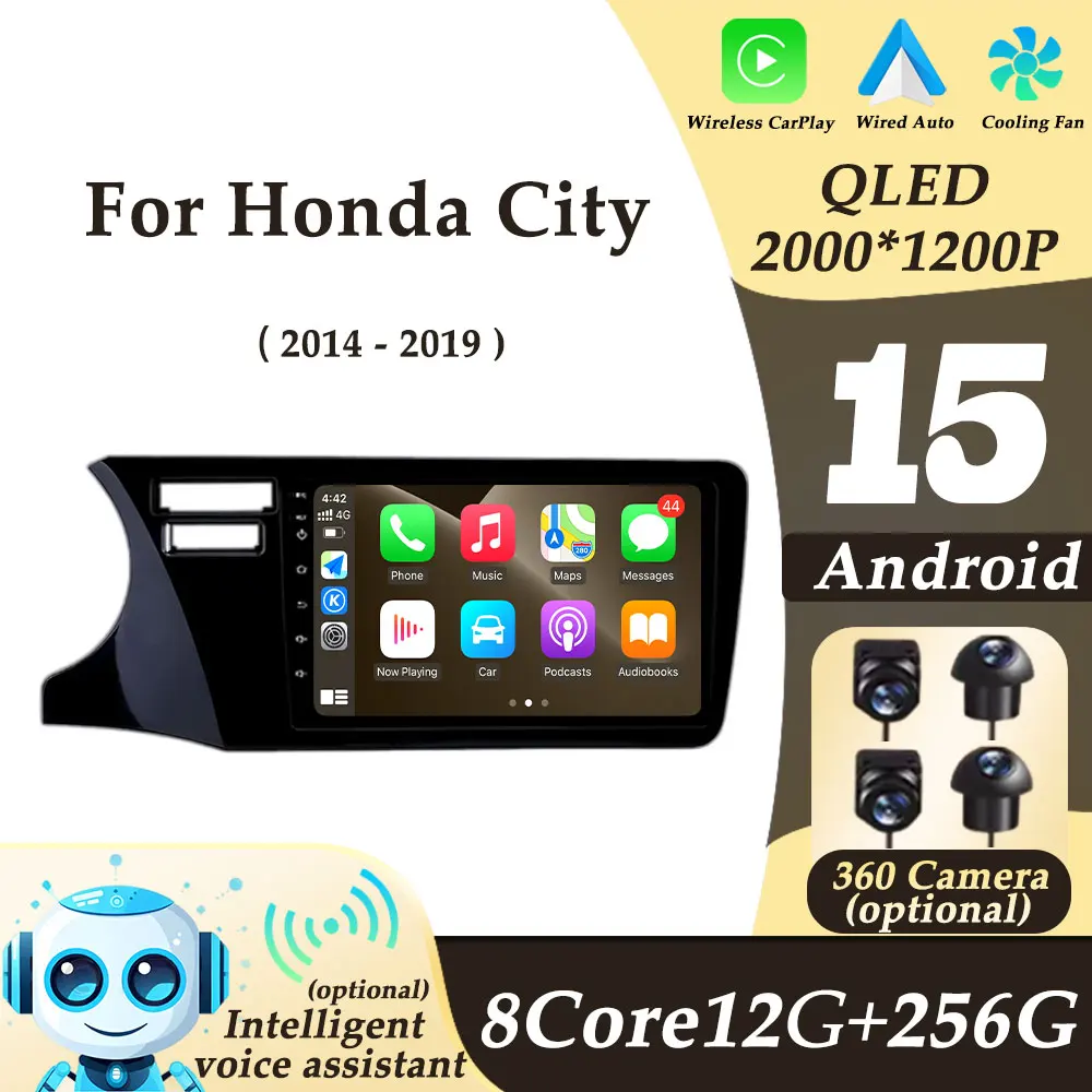 

Left Hand Drive for Honda City 2014 - 2019 Android Auto CarPlay Split Screen DSP Stereo WIFI BT Video Audio Car Radio Head Unit