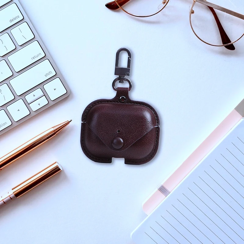 3D หูฟังสําหรับ Airpods กรณี Pro หนังหรูหราสําหรับ Apple AirPods Pro กรณีหูฟังกระเป๋าสายรัด,สีดํา