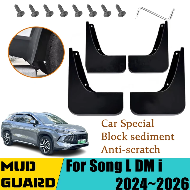 

For BYD Song L DM i 2024 2025 2026 4PCS Vehicle Mudflap Fender Mud Flaps Front Rear Flaps Splash Guard Mudflaps Car Accessories