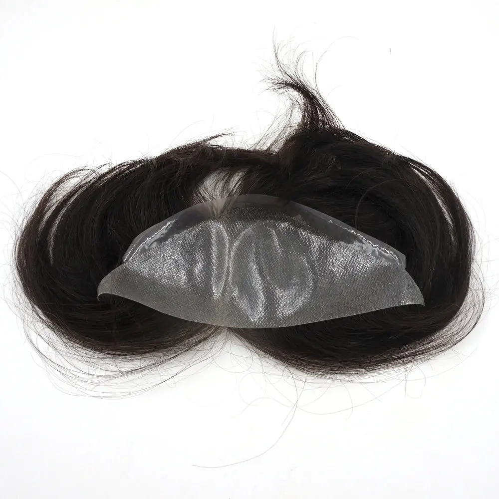 

3x8 "тонкая кожа, оригинальные человеческие волосы спереди, мужские волосы, легкая плотность, линия волос, индийский шиньон Remy