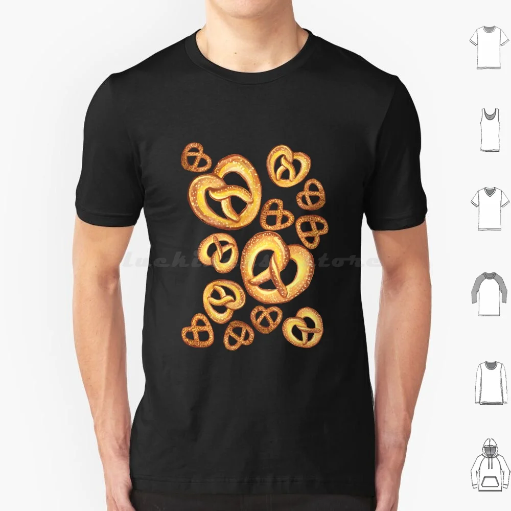 Pretzel Party-Black T Shirt Big Size 100% Cotton Makemerriness Make Merriness Merrin Dorothy Pretzel Pretzels Salty Snacks