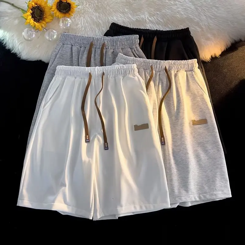 

Мужские летние тонкие спортивные брюки прямого кроя однотонного цвета, быстросохнущие, для баскетбола, длиной до колена, повседневные