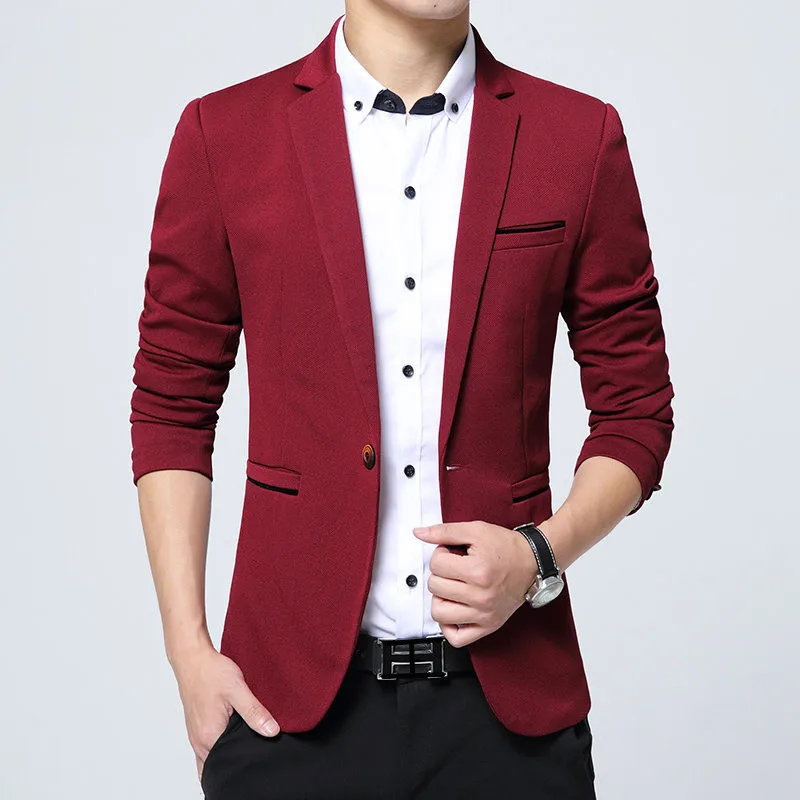 New Arrival Luxury Men Blazer New Spring Fashion Brand High Quality Cotton Slim Fit Dress Suit Jacket Coat