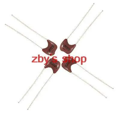 10pcs 500V 1/3/4/5/6/8/10/15/20/22/33/47/51/68/75/82/100pF 5% Capacitores de mica prateada radial mergulhados