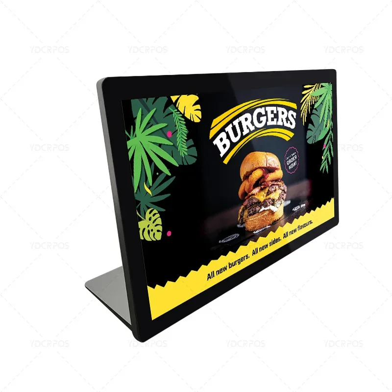 

21.5 Inch Desktop Electronic Digital Menu L Shaped Restaurant Advertising Touch Screen LCD Menu Display