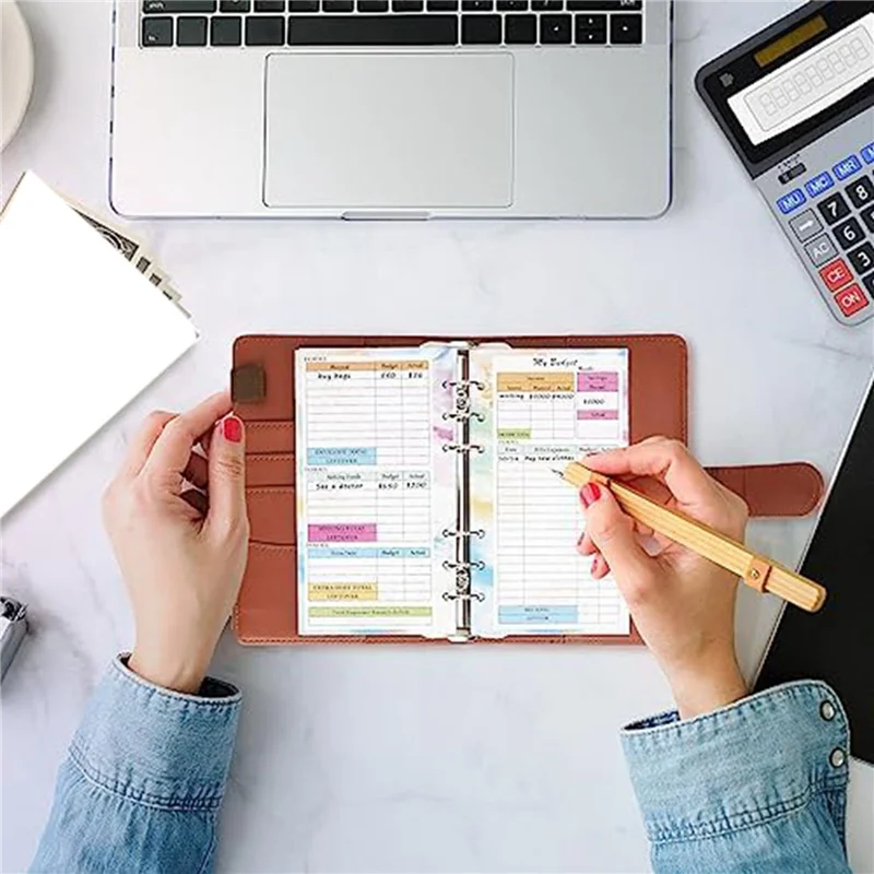 Sensibile 2 Set A6 Budget Planner Ricarica 82 Fogli Mensile Settimanale Planner Blocco Note 6 Fori Per A6 Raccoglitore Copertura Salva A