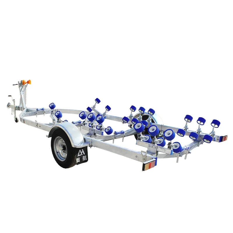 

7.6M Trailer Rack, Hot-dip Galvanized Material Trailer, Suitable for Inflatable, Patrol, Yacht Rubber and Motor Boat