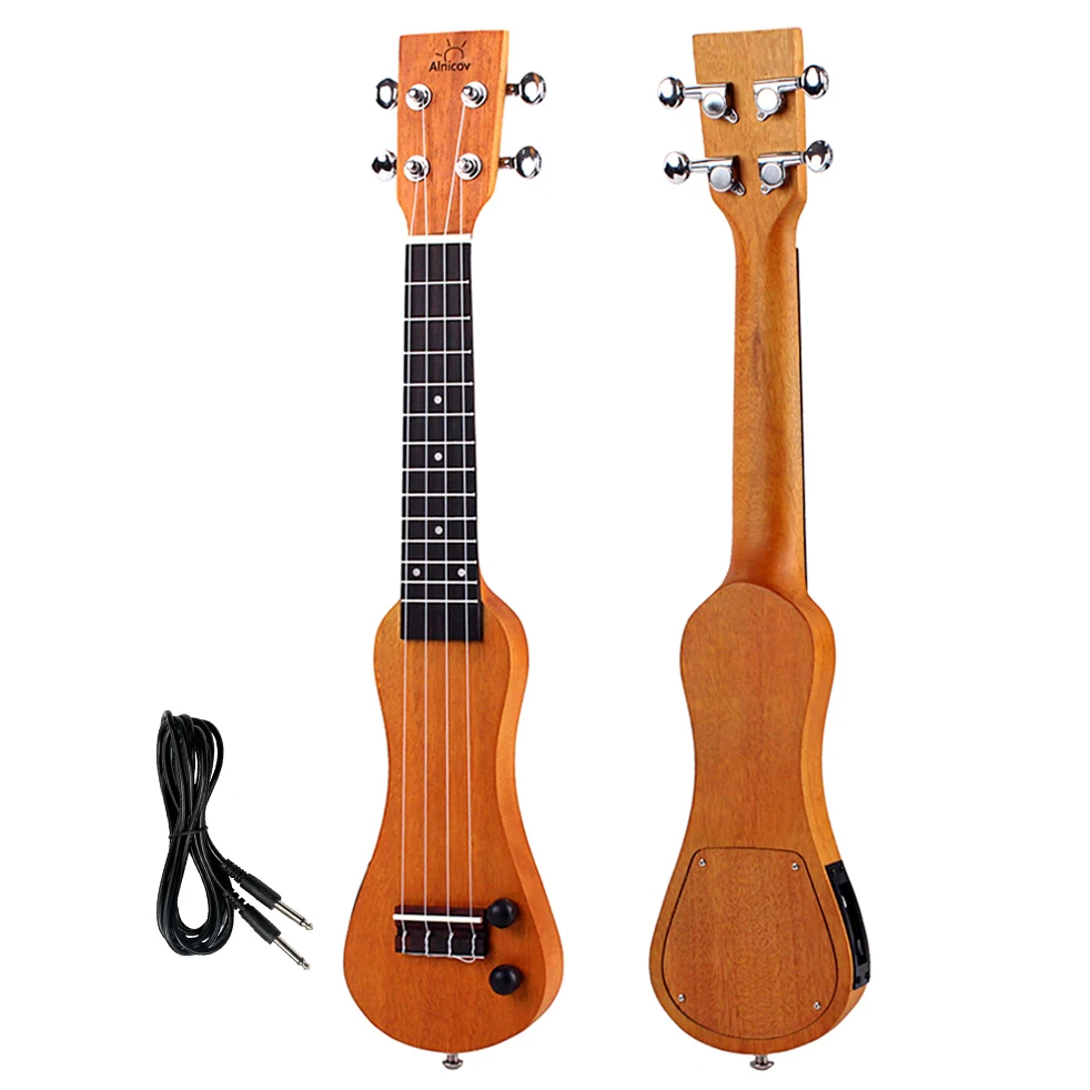 21 Inch Electric Ukulele Solid Wood Creative Peanut Shell Mahogany Peanut Shaped UKE Ukulele