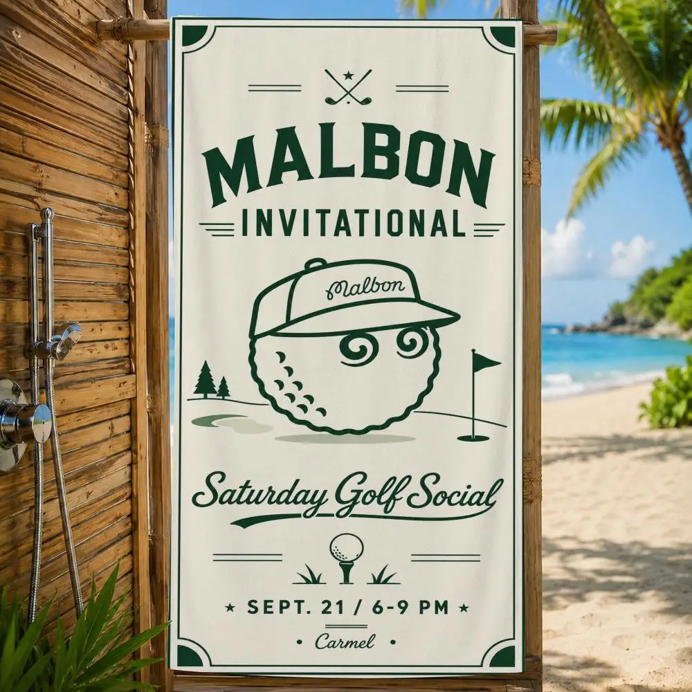 Marke Malbon Golfhandtuch, großes bedrucktes, schnell trocknendes Mikrofaser-Strandtuch, Gesichtstuch, weich, leicht, für Fitness, Camping, Spa – Detail 37