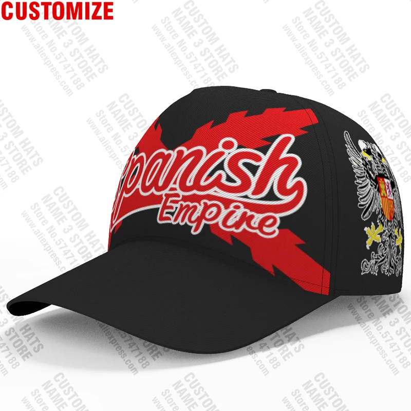 Spanish Empire Baseball Caps Custom Name Logo Spain Hats Imperio Travel Burgundy Hispanic Catholic Monarchy Cross Flags Headgear