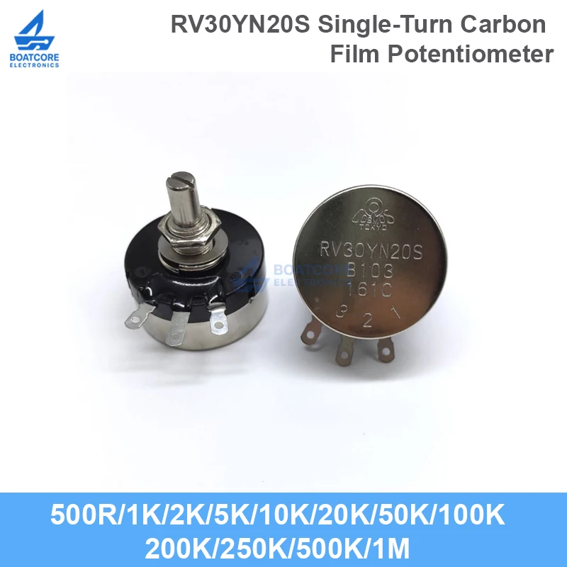 1PCS RV30YN20S Single Turn Carbon Film Potentiometer Speed Control B102 B202 B502 B103 B503 B204 B105