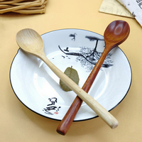 1 Piece Wooden Spoon Bamboo Kitchen Korean Style 9 Inch Natural Wood Soup Tableware Cooking Honey Coffee Spoon Mixing Spoon