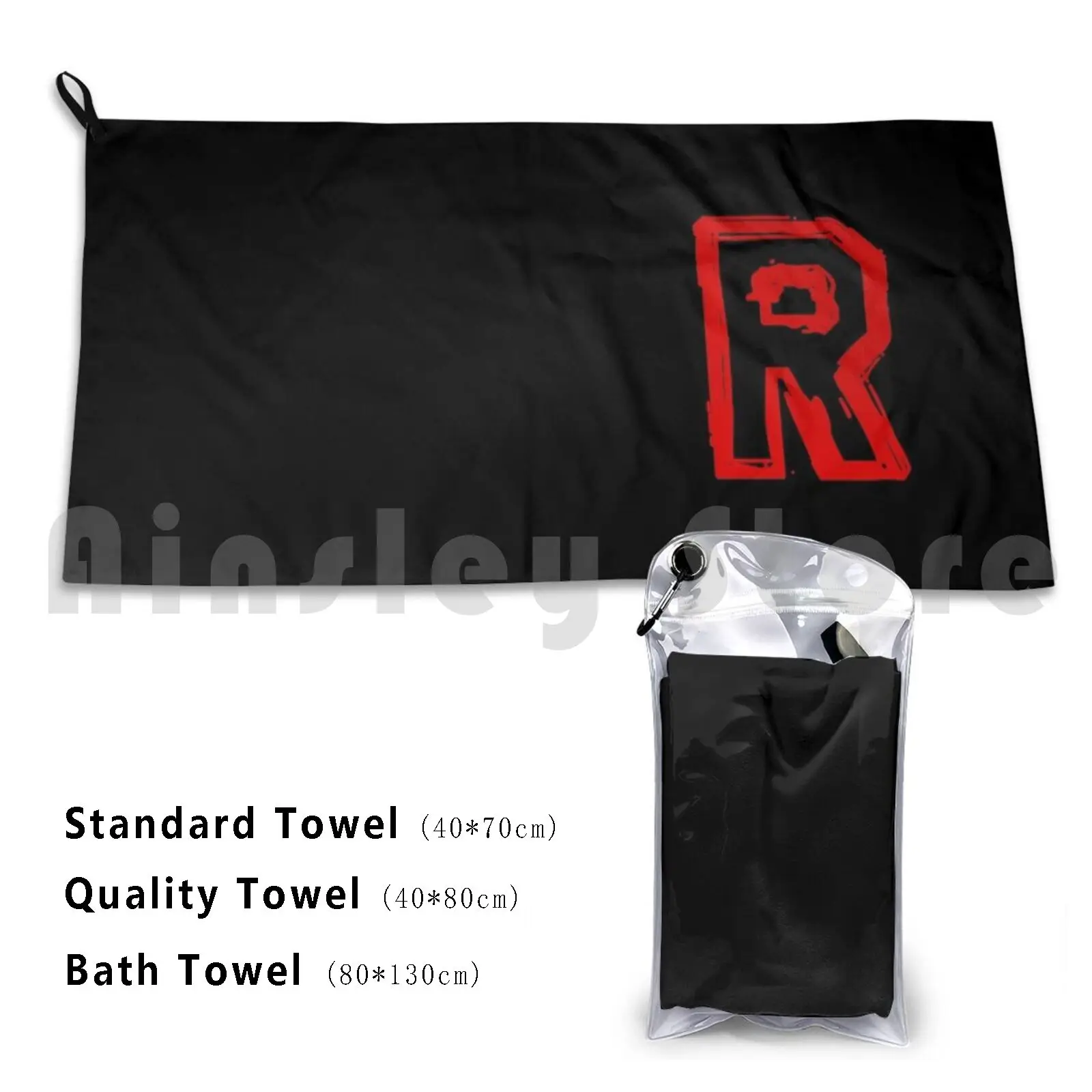 Team Rocket-Gritty Bath Towel Beach Cushion Anime Manga Team Rocket Team R Pocket Monsters Ash James Meowth