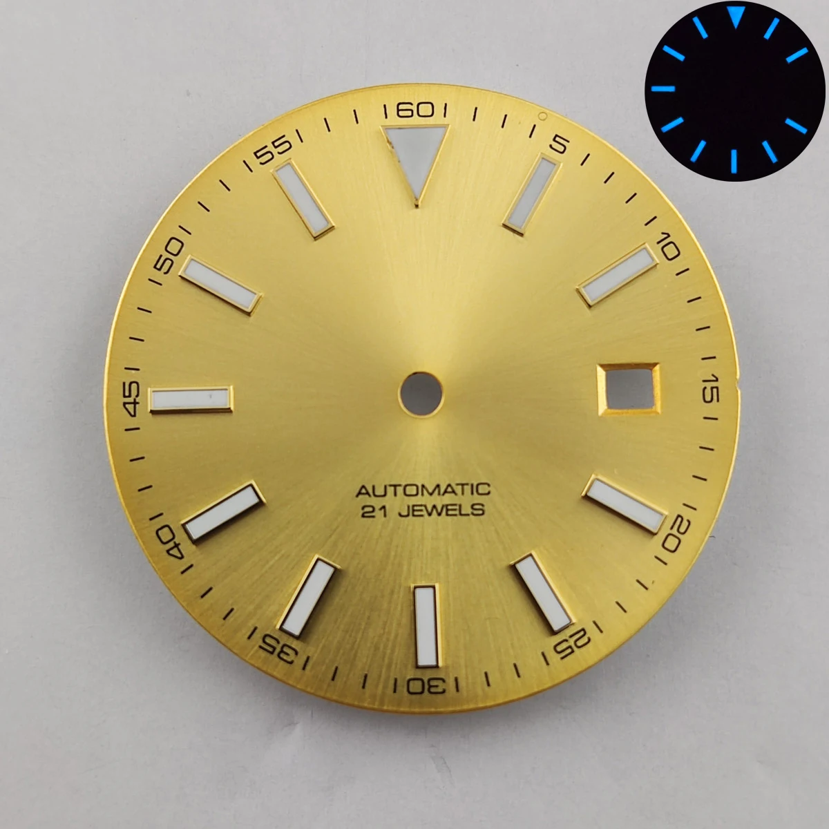 30.8มม.Miyota8215นาฬิกาสีเขียวส่องสว่าง Nh35 Dial Miyota กรณี Nh35กรณีโลโก้ที่กำหนดเอง Miyota8215นาฬิกาอุปกรณ์เสริม