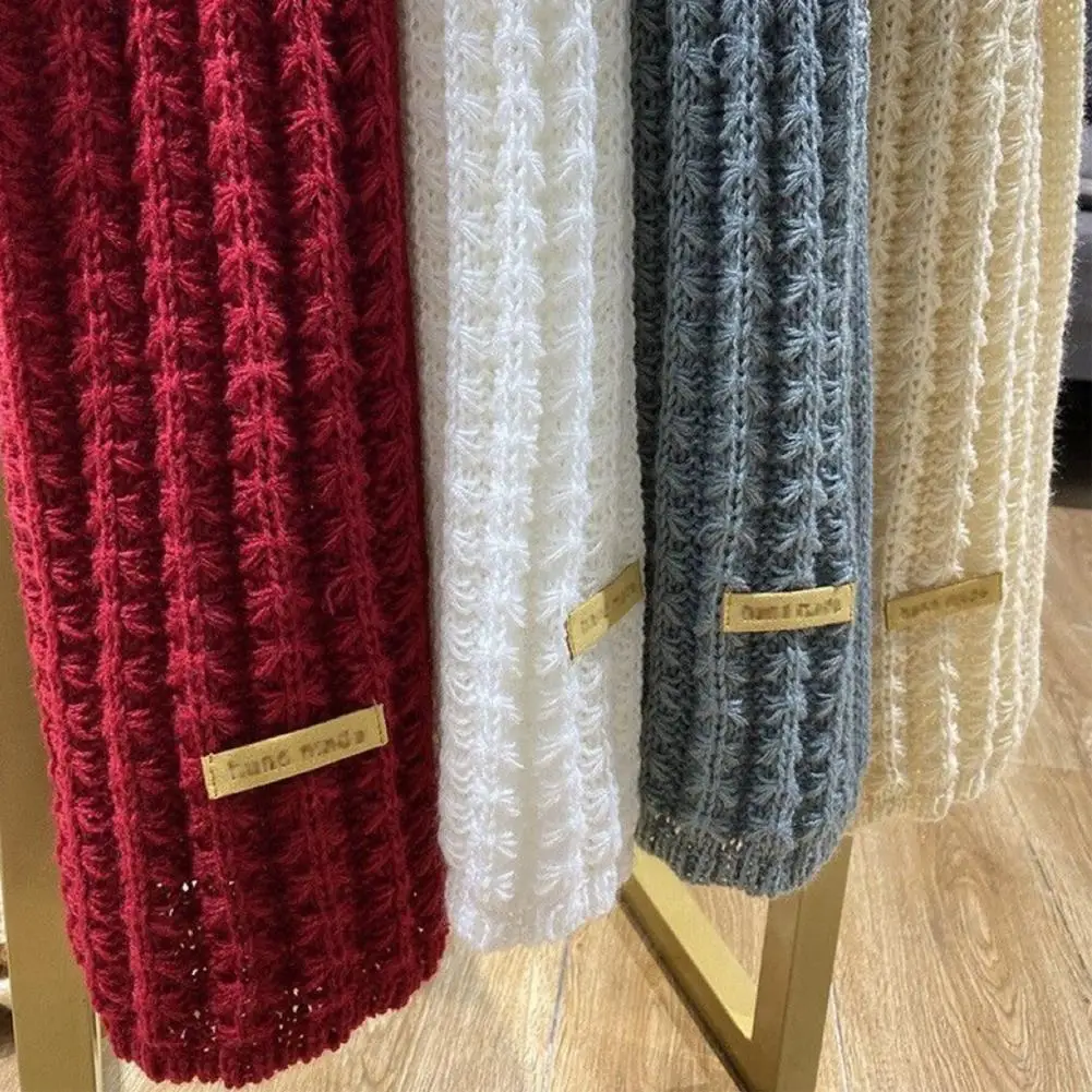 

Soft Cozy Neck Wrap Solid Color Scarf Japanese Style Knitted Winter Scarf for Women Windproof Thickened Neck Wrap with Cozy
