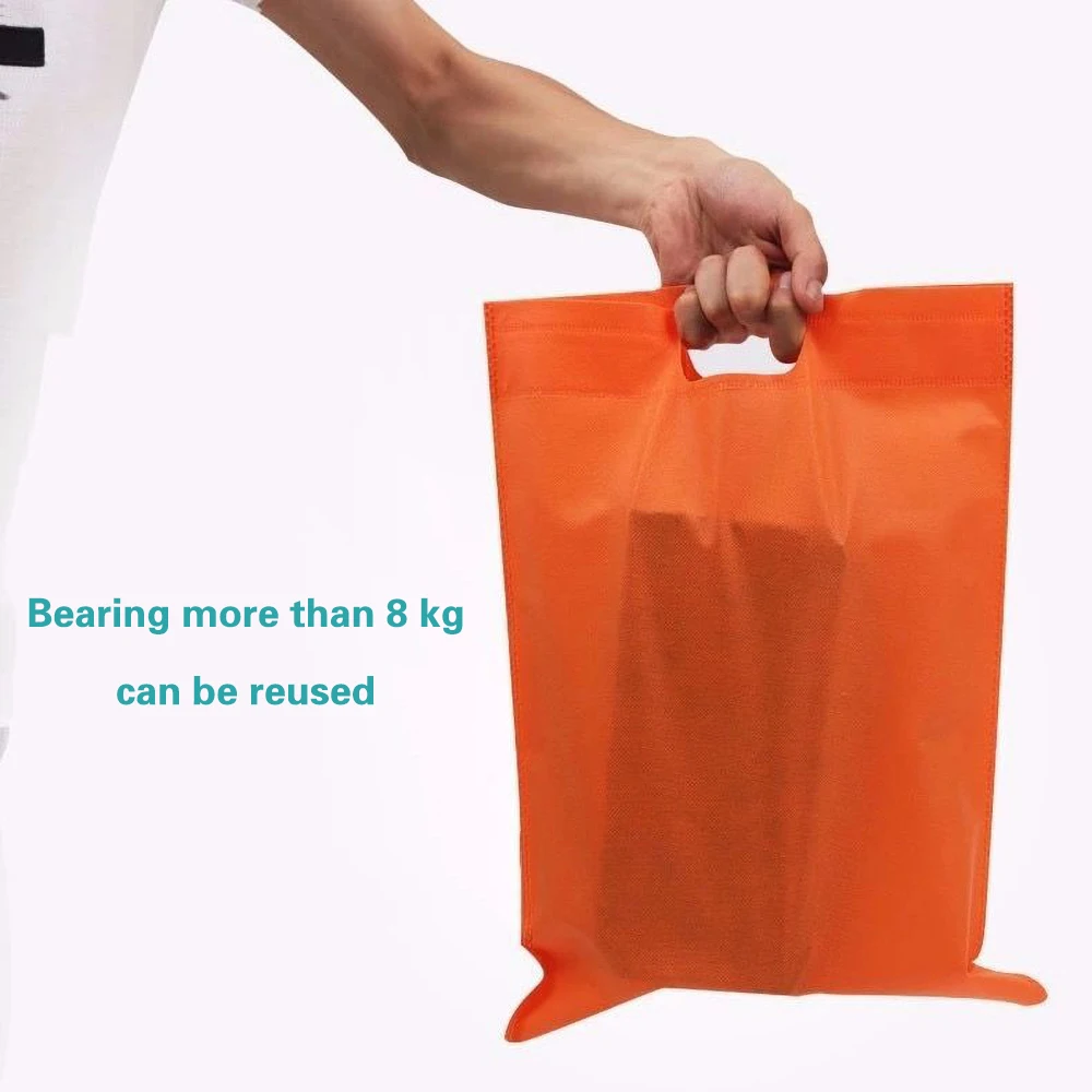 10pcs Non Woven Flat Pocket Eco Bag Gift Bag Shopping Bag For Clothing Accessories Boutique Recyclable Shopping Bag