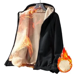 Winter Jackets Men's Warm Hoodies Women Loose Fleece Zipper Hoodie Thicken Windproof Sportswear Coat Thermal Casual Sweatshirts