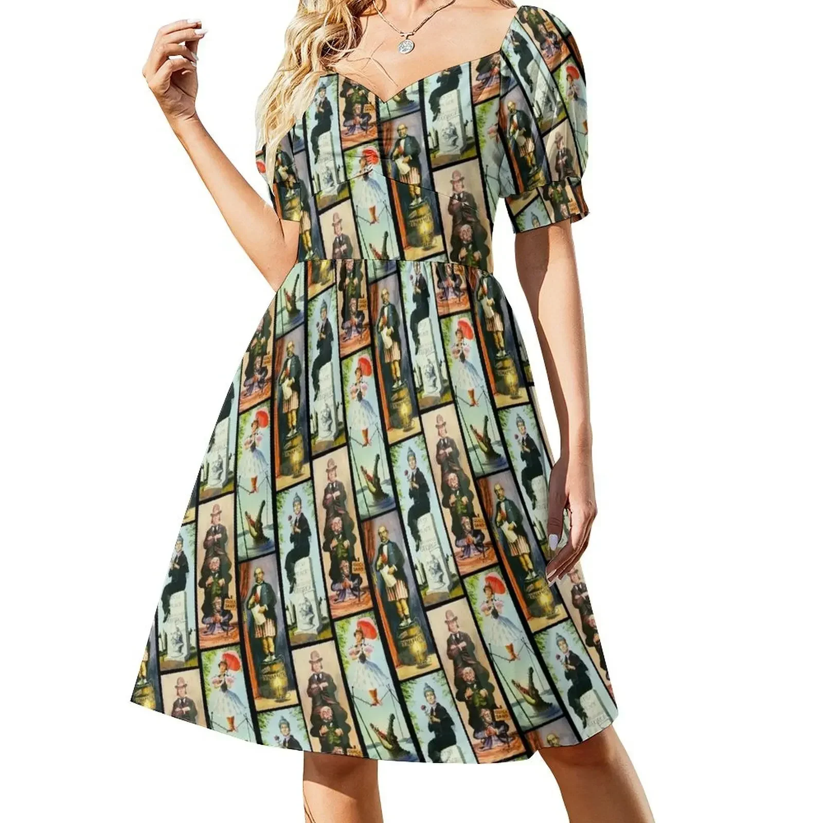 

Haunted Mansion Stretch Paintings Short-Sleeved Dress luxury dresses beach outfits for women Dress
