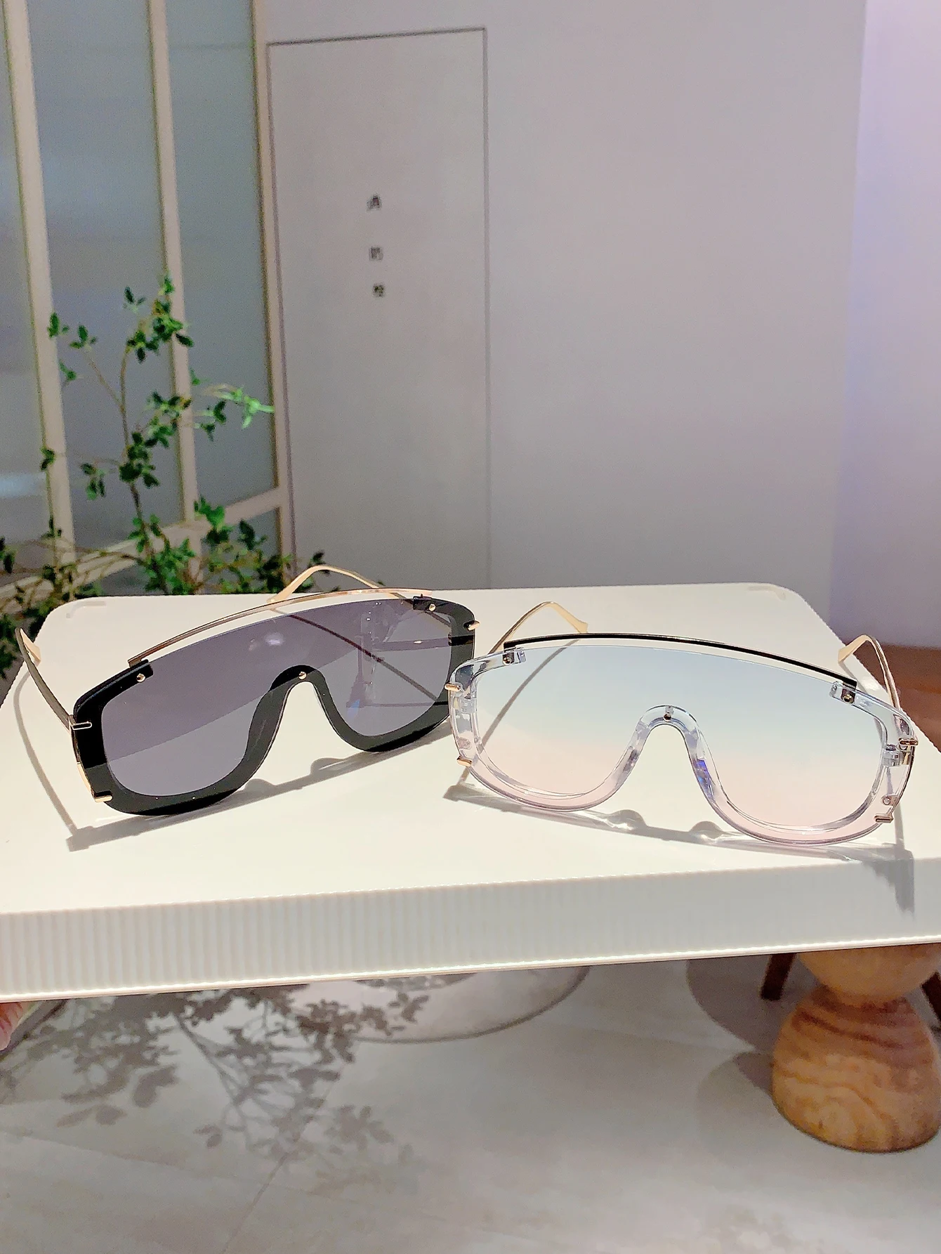 KAMMPT Mode Leopard Frauen Sonnenbrille Stilvolle Farbverlauf Outdoor Sport Shades Luxus Metall Design Oversize Männer Sonnenbrille – Detail 4
