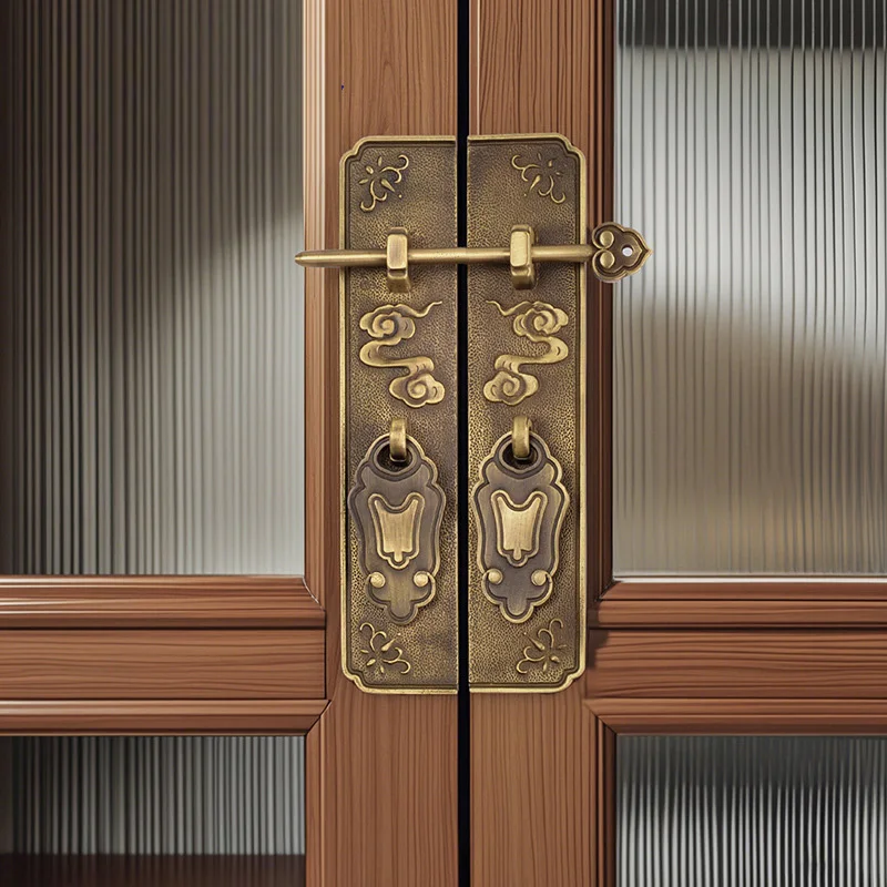 Vintage Chinese Style Handle Cabinet Door Handle Antique Copper European Classical Furniture Cabinet Drawer Wardrobe Door Handle