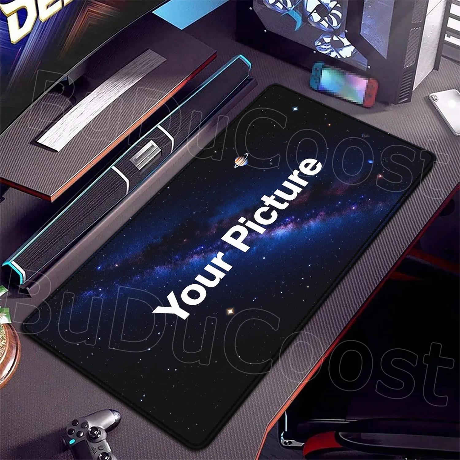

HD Printing DIY Mouse Pad Big Gaming Accessories Laptop Rubber XXL Table Mat Black Carpet 900x400mm Custom PC MousePad Desk Mats