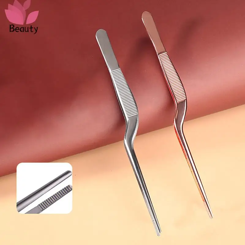 

Ear Nose Earpick Wax Removal Forceps Angled Clamp Nasal Tool Curved Earwax Tweezers Clip Eyelash Remover Cleaner Tweezer