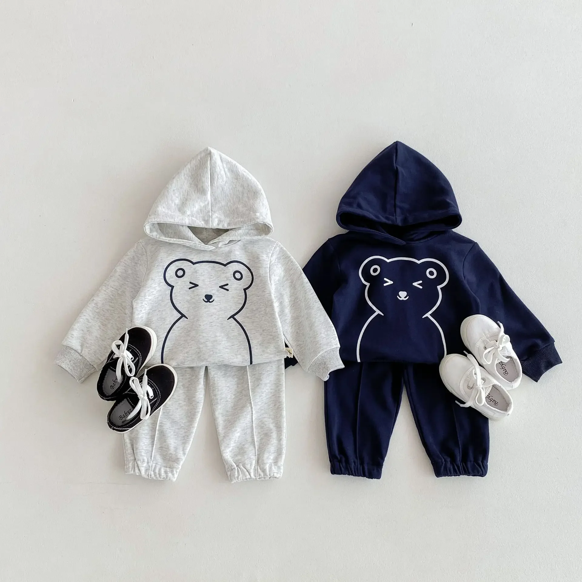 Spring Autumn Children's Sets Baby Long Sleeved Top Pants Two-piece Set for Boys Girls Hoodie Sweatpants Sports Set