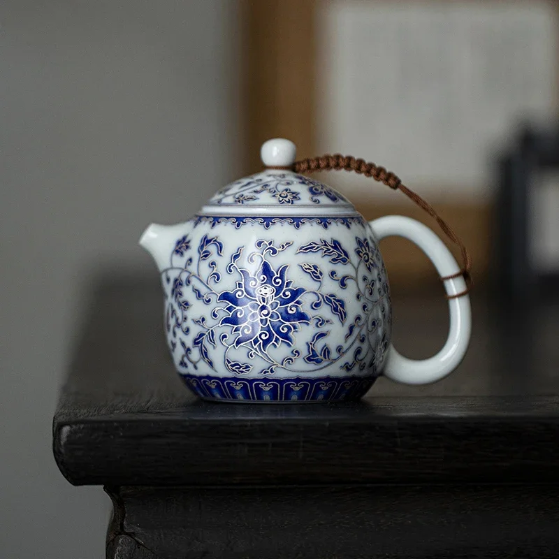 Entangled Lotus Teapot Pot Teapot Vintage Tea Brewing Kettle With Ball Hole Tea Items Pot For Tea Tea Maker