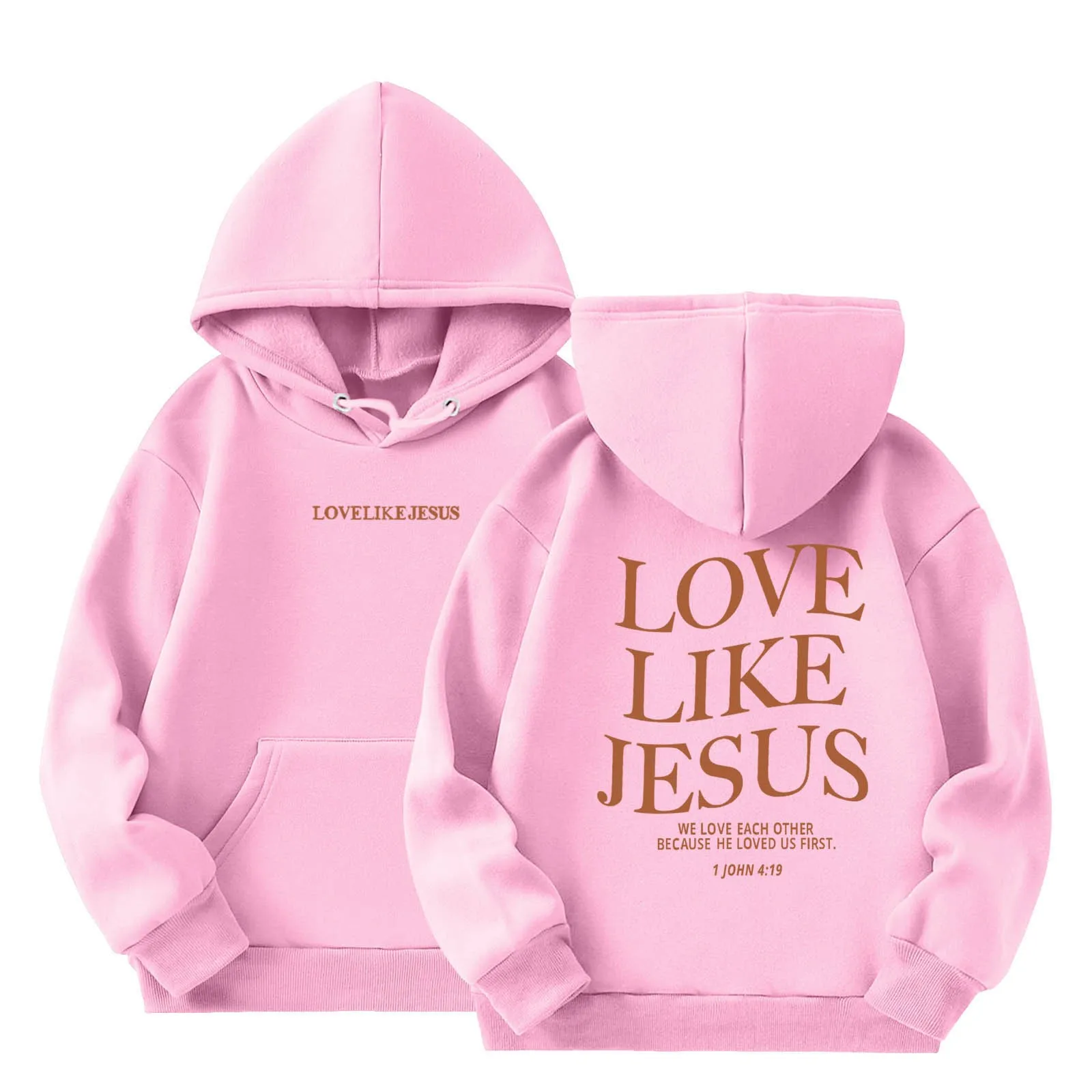 Love Like Jesus letters Print Hooded Sweatshirts Girls Plus Size Hoodie Streetwear Fashion Comfy Pullover Tops Kids Clothing