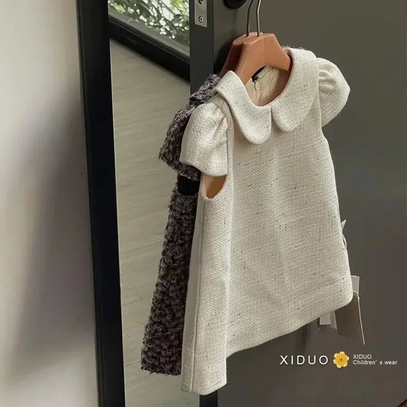 

Girls' Dress Autumn And Winter 2026 New Fashionable Sweet Children's Doll Collar Princess Tank Top Skirt
