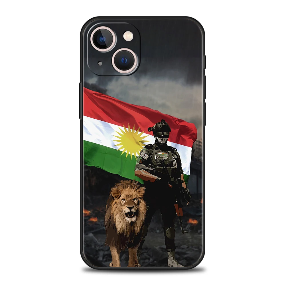 K-Kurdistan Flag Phone Case for iPhone 16 15 14 13 12 Pro Max 11 Pro Max 7 8 Plus XS XR Shockproof Soft Shell Capas Bags