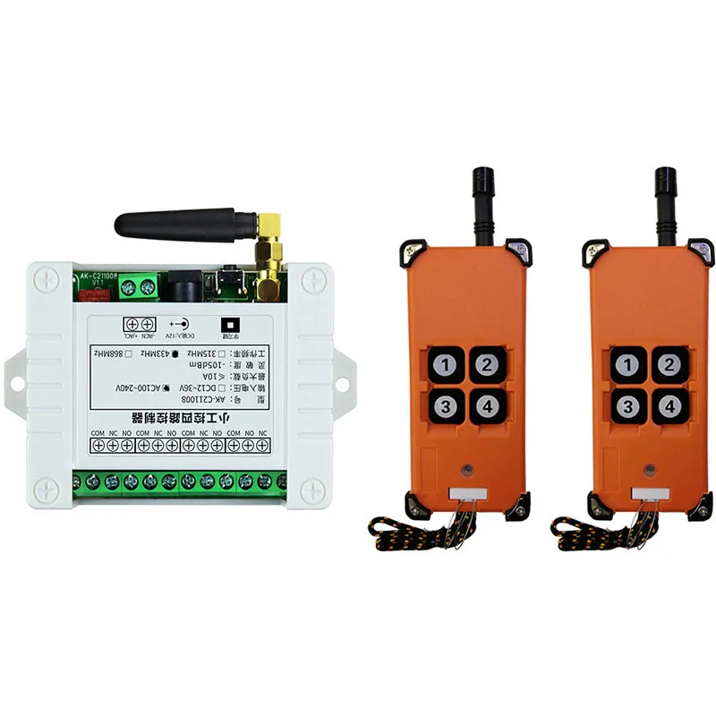 3000m AC 110V 220V 4CH Radio Controller RF Wireless Remote Control Overhead travelling crane System Receiver+number keys Remote